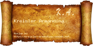 Kreisler Armandina névjegykártya